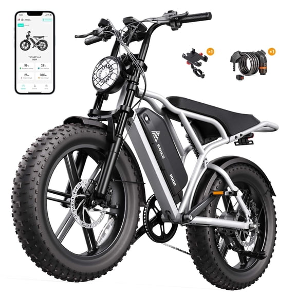 Electric Bike for Adults, 20"x4.0 Fat Tire E-Mountain Bicycle, Peak 1500W Motor 48V 15Ah Removable Battery 7-Speed E-Bike UL2849
