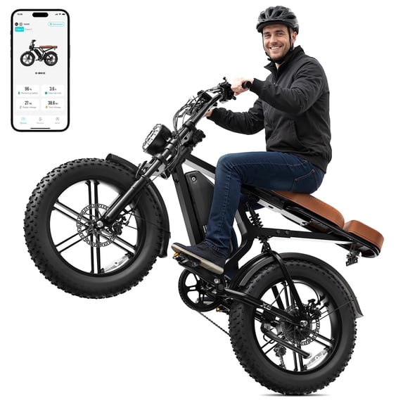 Electric Bike for Adults, 20"x4.0 Fat Tire E-Mountain Bicycle (Age 16+), Peak 1500W Motor 48V 15Ah Removable Battery 7-Speed E-Bike UL2849 Certified