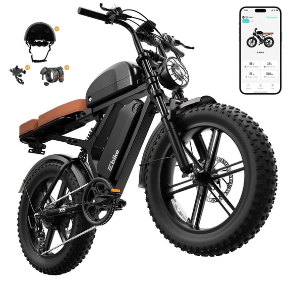 Electric Bike for Adults, 20"x4.0 Fat Tire E Mountain Bicycle, Peak 1500W Motor 48V 30Ah Removable Dual Battery 7-Speed E-Bike UL2849