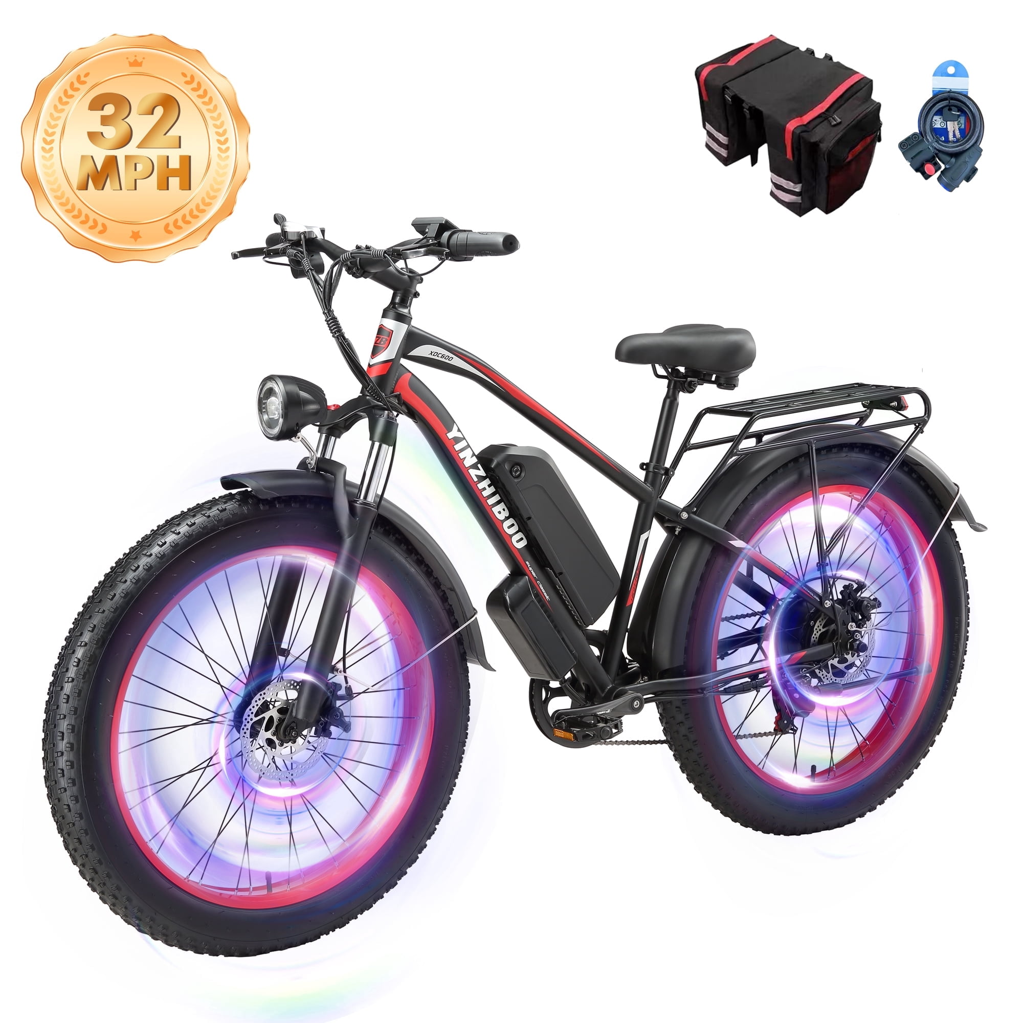Electric Bike for Adults ,2000W Peak Motor, Off-Road E-Mountain Bike,32 MPH Max Speed 26"x4.0" Fat Tire E Bike,48V 17.5Ah Battery,UL2849