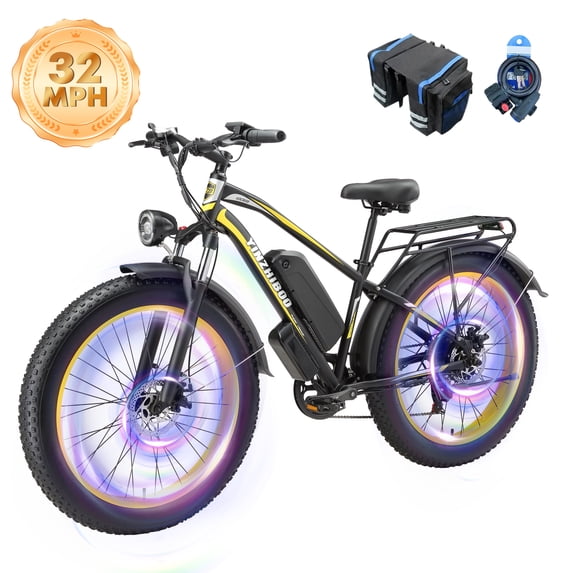 Electric Bike for Adults ,2000W Peak Motor, Off-Road E-Mountain Bike,32 MPH Max Speed 26"x4.0" Fat Tire E Bike,48V 17.5Ah Battery,UL2849