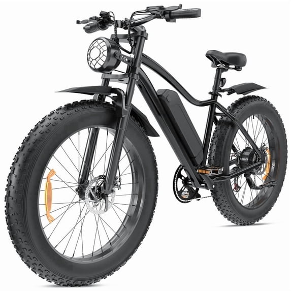 Electric Bike for Adults,26*4.0 Fat Tire E-Mountain Bicycle,Peak 750W Rated Motor 48V 13Ah 7-Speed Ebike,Black