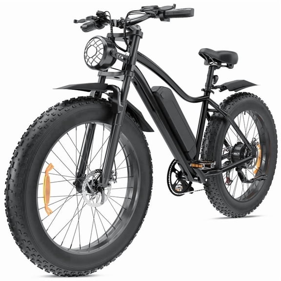 Electric Bike for Adults,26*4.0 Fat Tire E-Mountain Bicycle,Peak 750W Rated Motor 48V 13Ah 7-Speed Ebike,Black