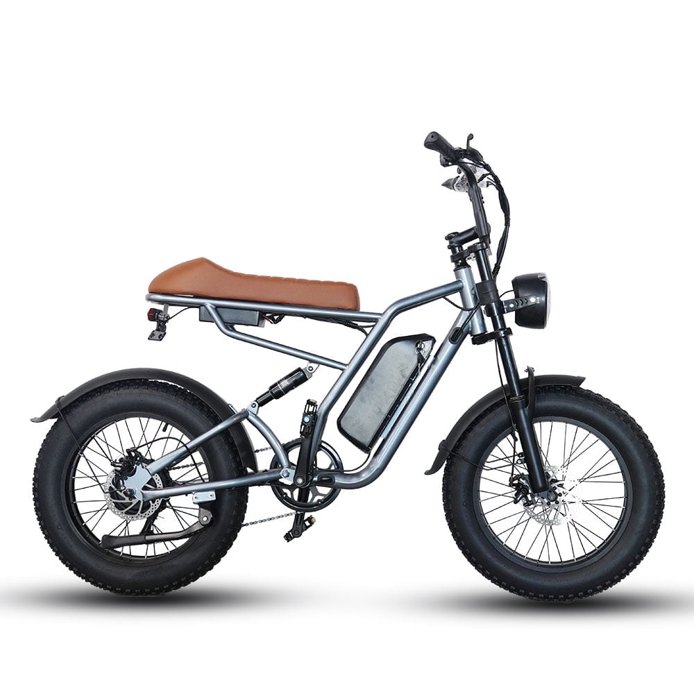 Electric Bike for Adults 750W Moped Ebike 20" Fat Tire E-Bike Full Suspension