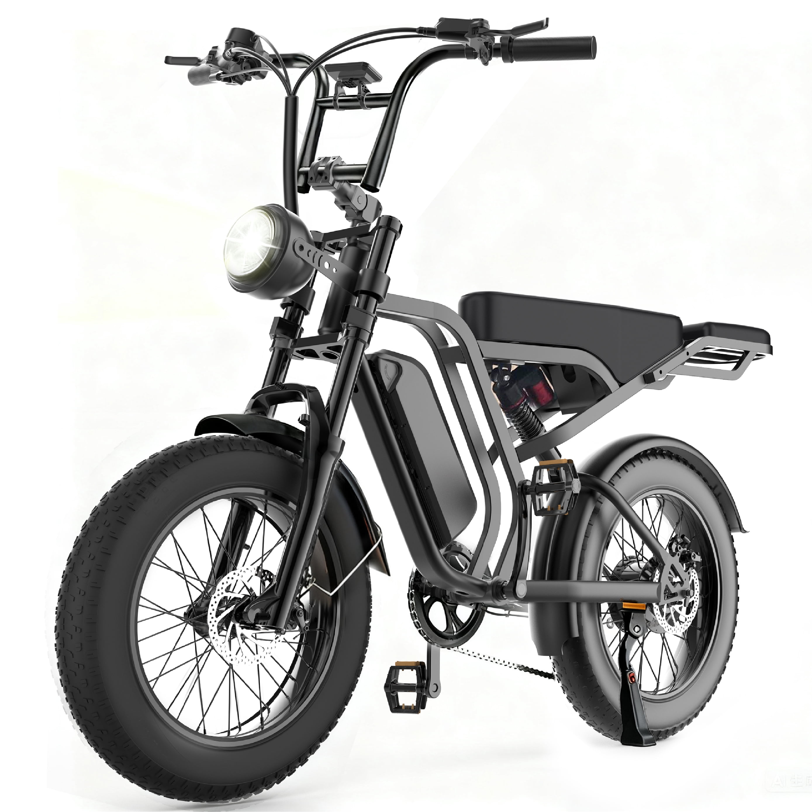 Electric Bike for Adults, 750W Motor, 48V 15Ah Battery, 28MPH 40-60 Miles, 2-Seater, Age Range 18+ Years, 20" Fat Tire, UL2849