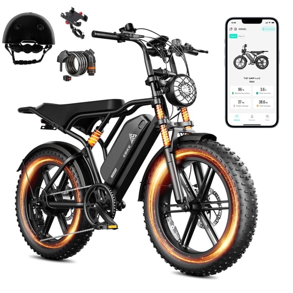 TST Electric Bike for Adults, 750W Peak 1500W Motor, 20"x4" Fat Tire, E Mountain Bike, 48V/25AH UL2849