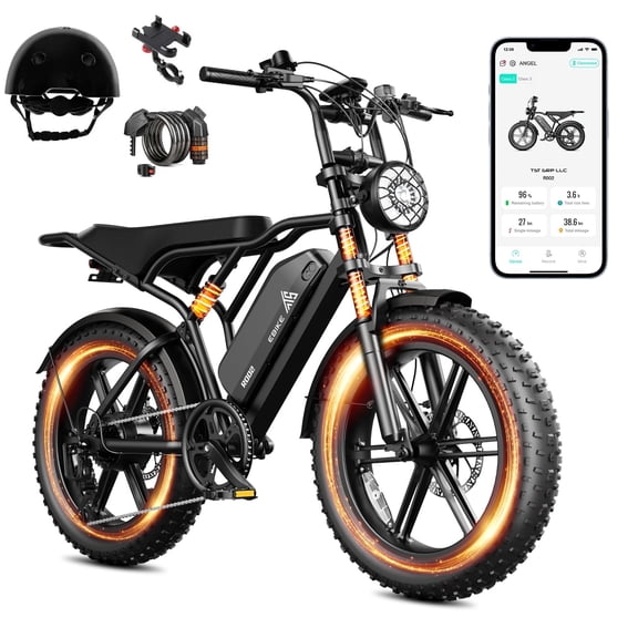 TST Electric Bike for Adults, 750W Peak 1500W Motor, 20"x4" Fat Tire, E Mountain Bike, 48V/25AH UL2849