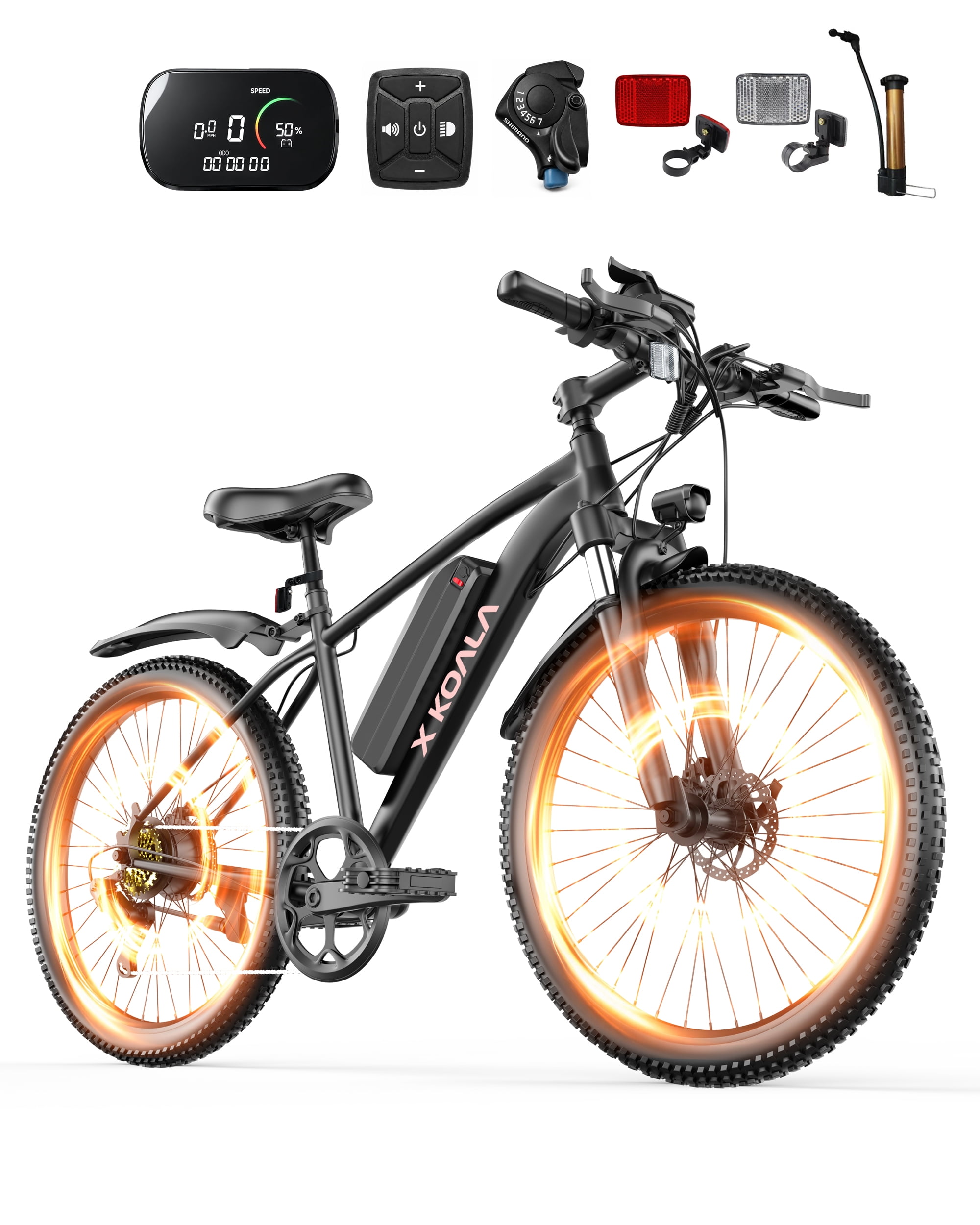 Electric Bike for Adults Electric Mountain bike 20MPH 40Miles, 7-Speed, 26" Tires