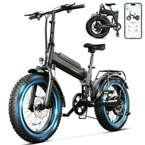 Electric Bike for Adults, Peak 1000W Motor Electric Bicycle, 20" Fat Tire E-Mountain Bike, 10.4Ah Battery UL2849, App Control