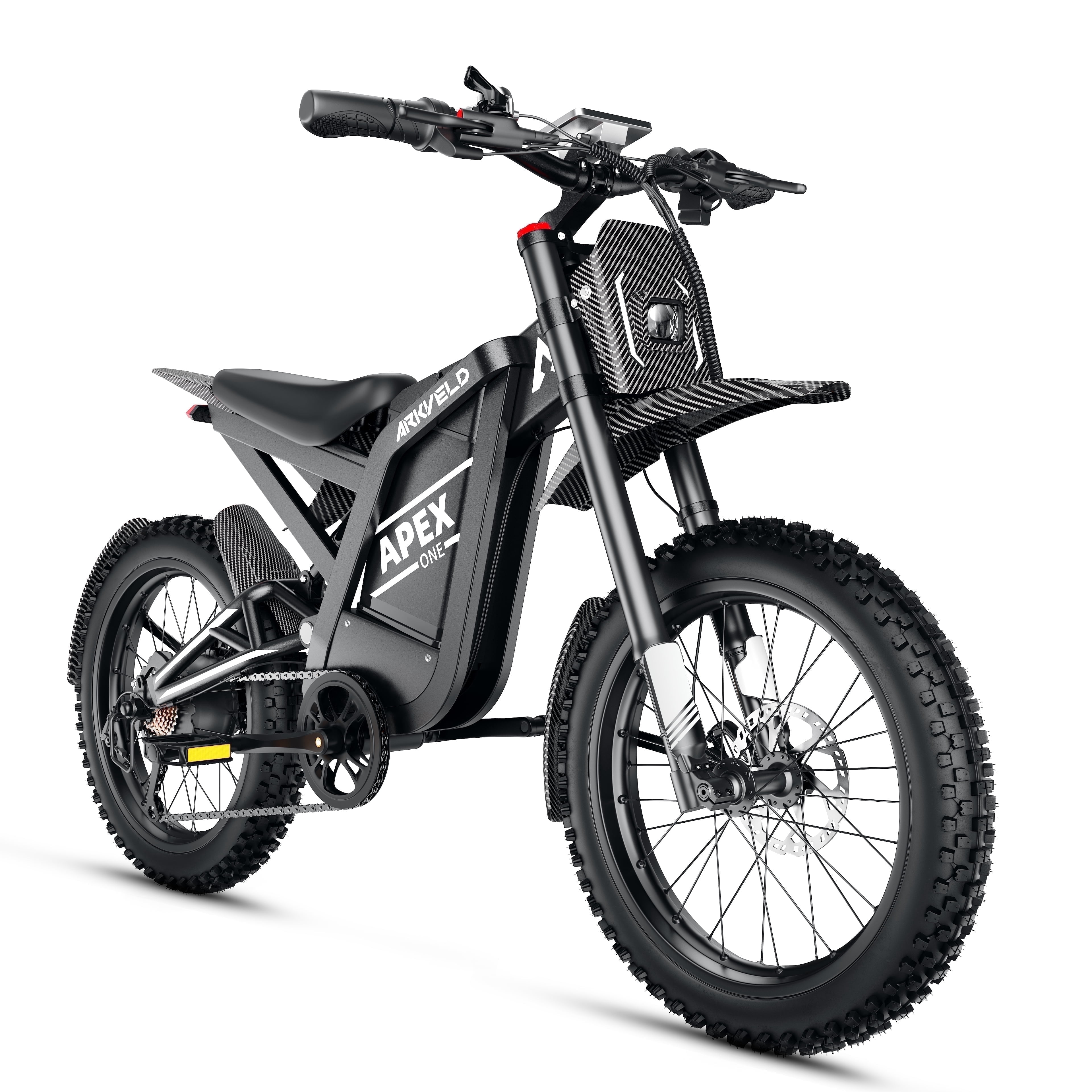 Arkveld APEX1 Electric Bike for Adults，Peak-3000W 25" Fat Tire All-Terrain E-Bike 80Miles 40MPH Electric Dirt Bike for Road Sand Mountain Snow - 48V 32AH Battery Powered Electric Motorcycle,UL2849