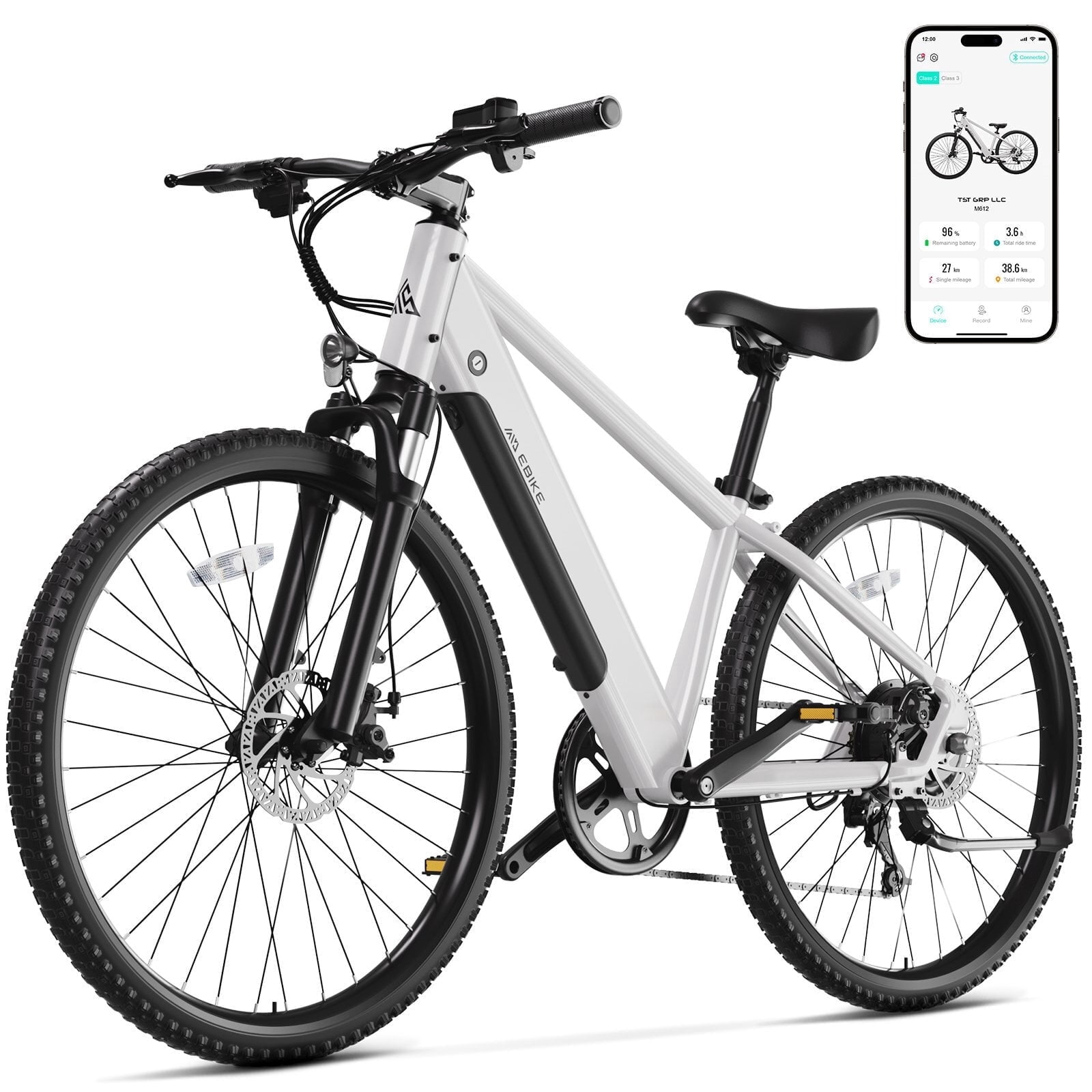 Electric Bike for Adults, Peak 750W Motor Electric Bicycle, 26" Tire E-Mountain Bike, 7.8Ah Battery UL2849, App Control