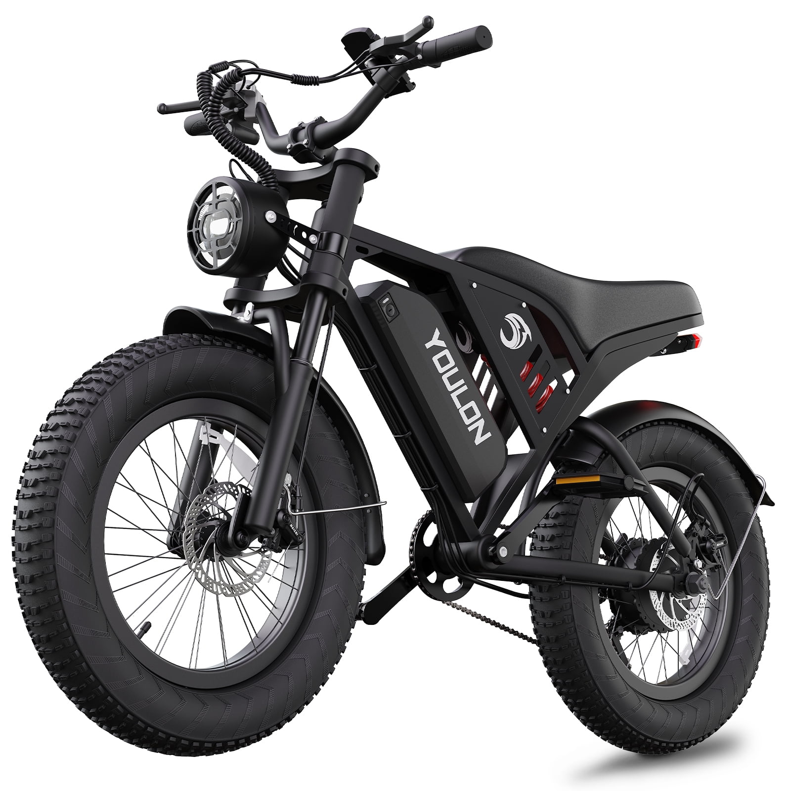 YOULON E-cycle for Adults, 30MPH 1500W Peak Motor, 48V 23Ah, Long Range, 20" Fat Tire E-Mountain bike