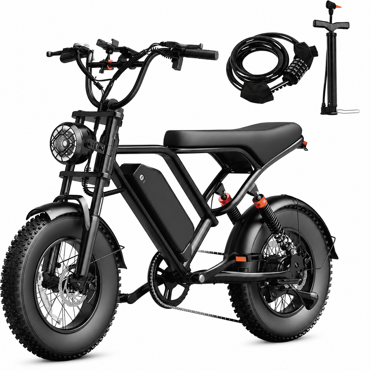 Electric Bike for Adults with 16" Tires Full Suspension 500W Motor 48V 13.5AH Removable Battery 40 Miles Range Max 19MPH Turn Signals E Bike