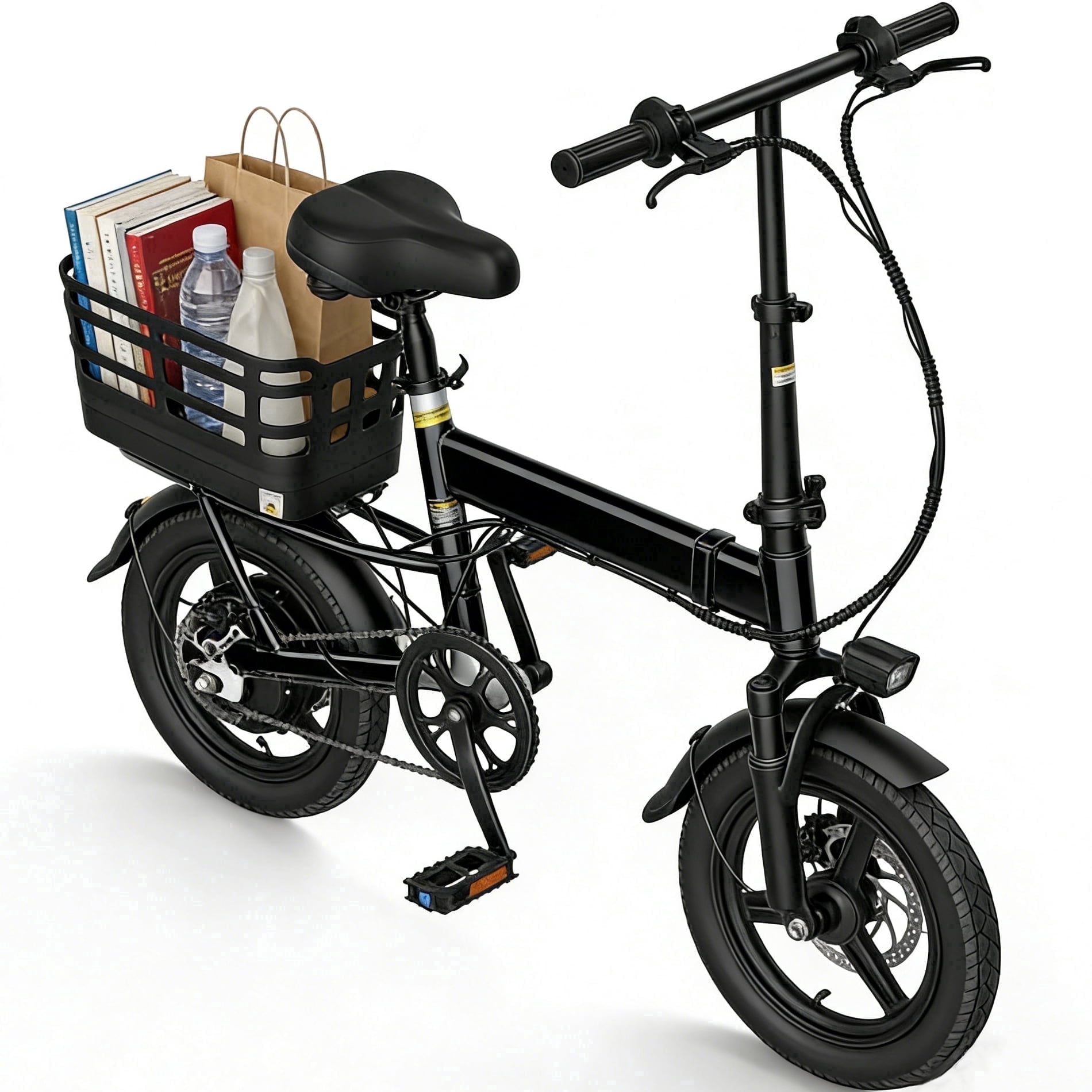 Electric Bike for Adults with Basket,500W Peak Motor,35 Miles 20 MPH,432WH Battery,14" Folding Ebike Bicycle,UL2849