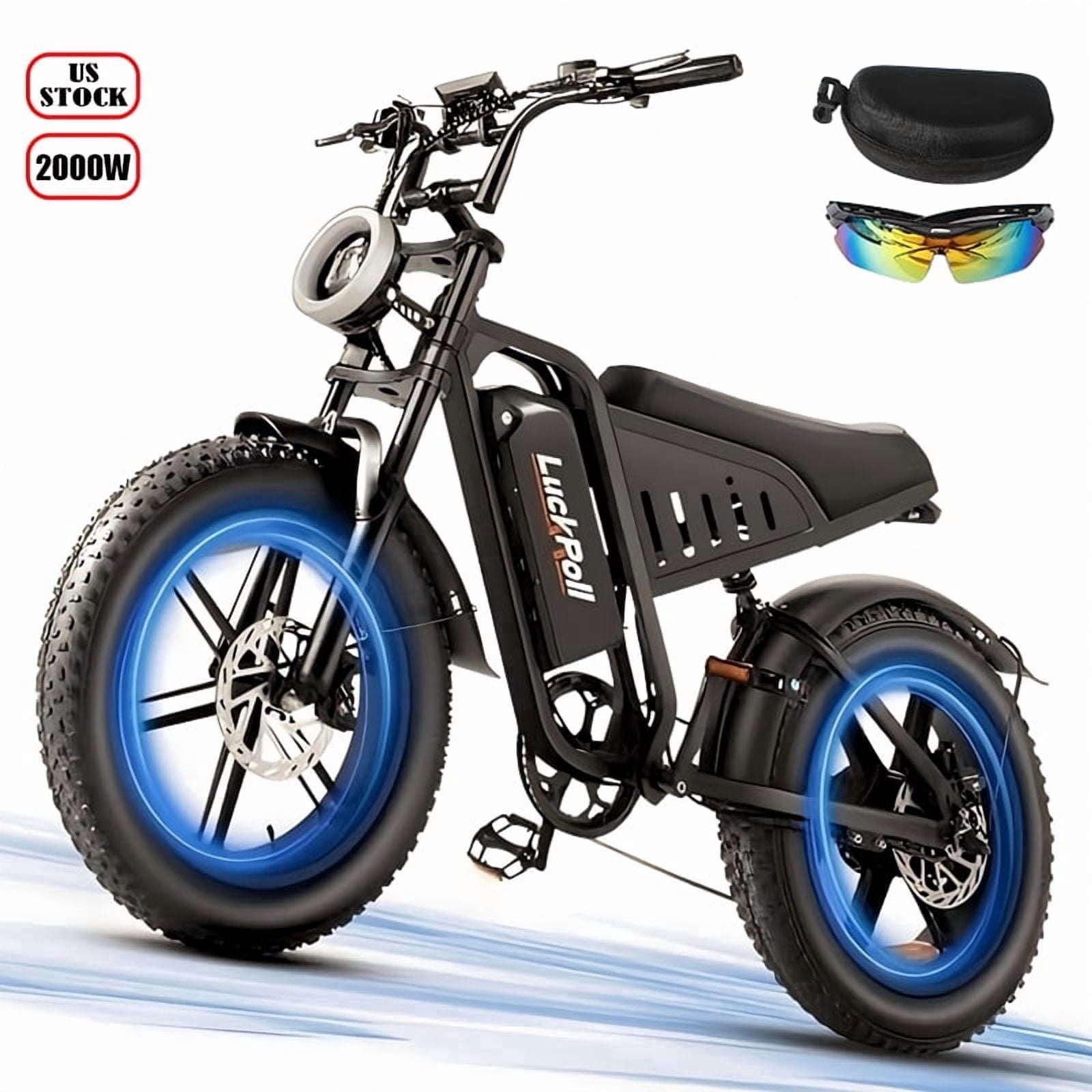 Electric Bike for Adults with NFC & Password Unlock,2000W 48V 25Ah Electric Motorcycle,80-60 Miles Range,20" Fat Tire Electric Dirt Bike UL2849