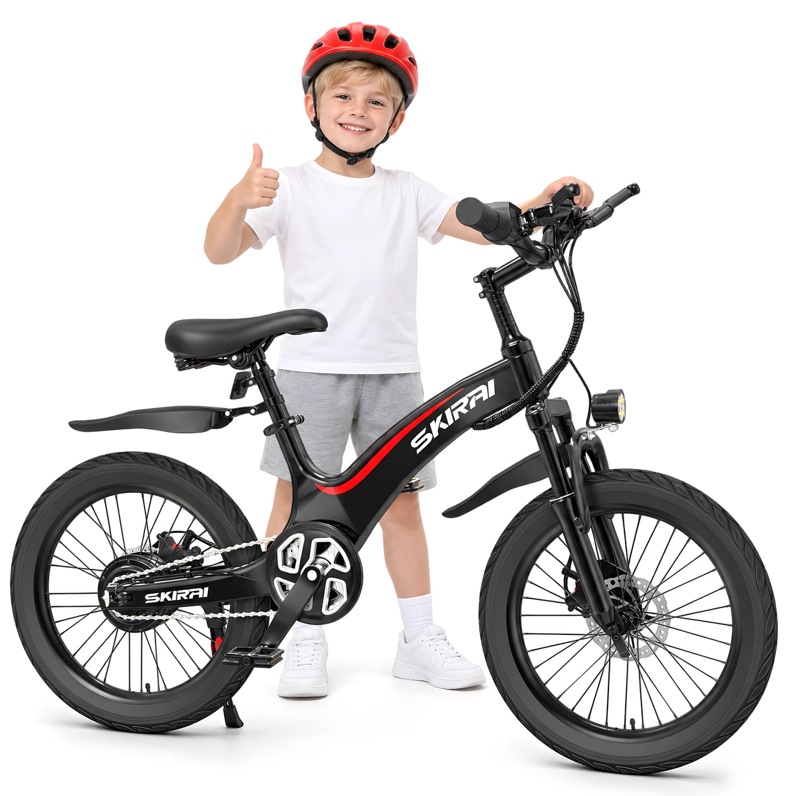 Electric Bike for Kids Ages 6-12, 15MPH, 25 Miles Range, 250W, Electric Mountain Bicycle with Battery 25.2V 7AH,Black