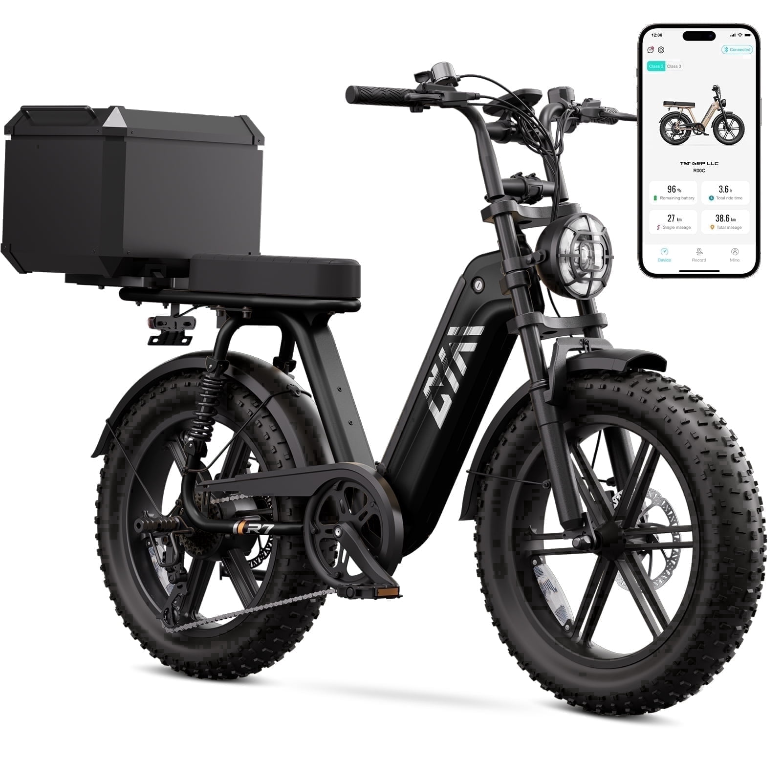TST Electric Bike for Women, 20"x4" Fat Tire, E Mountain Bike, 750W Motor 48V/15AH UL2849, Dual Hydraulic Disc Brakes, Full Suspension