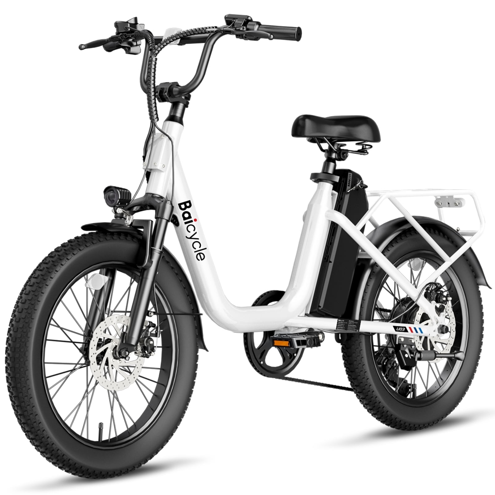 Electric Bikes 28MPH E-Bicycle For Adults 1200W 20" Fat Tire Ebike 90 Miles Long Range Electric Bicycles With 48V Removable Battery,7 Speed Step-Thru Ebike (White)