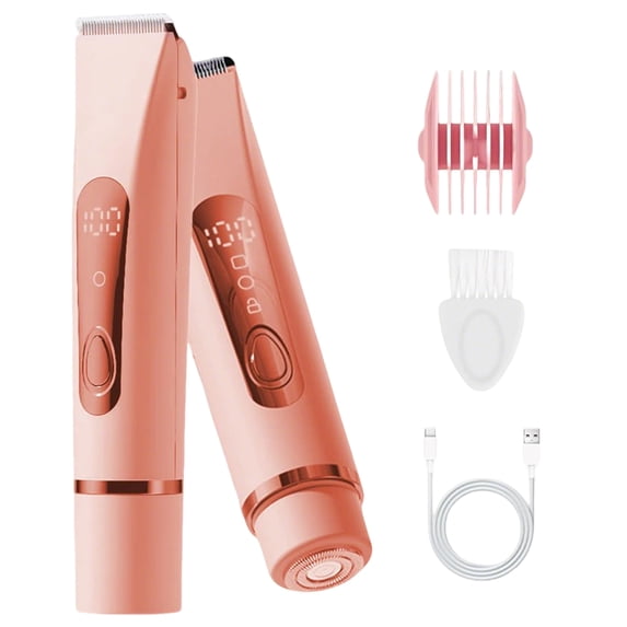 Electric Bikini Trimmer for Women, Rechargeable Waterproof, 1 Pack, for Pubic Underarm Hair Trimming and Shaving, Pink