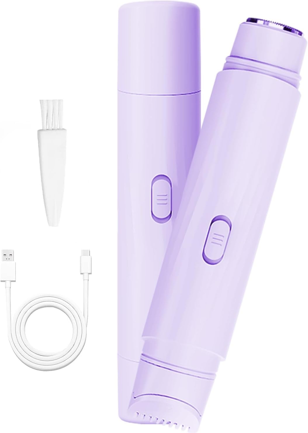 Electric Bikini Trimmers for Women, Travel Razors, Glowhave Double Headed Shaver, Body Hair Trimmer, Rechargeable Painless Professional Shaver, Suitable for Underarms, Legs, Arms,Face (Purple)