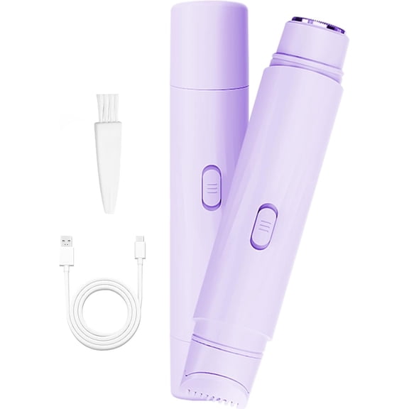Electric Bikini Trimmers for Women, Travel Razors, Glowhave Double Headed Shaver, Body Hair Trimmer, Rechargeable Painless Professional Shaver, Suitable for Underarms, Legs, Arms,Face (Purple)
