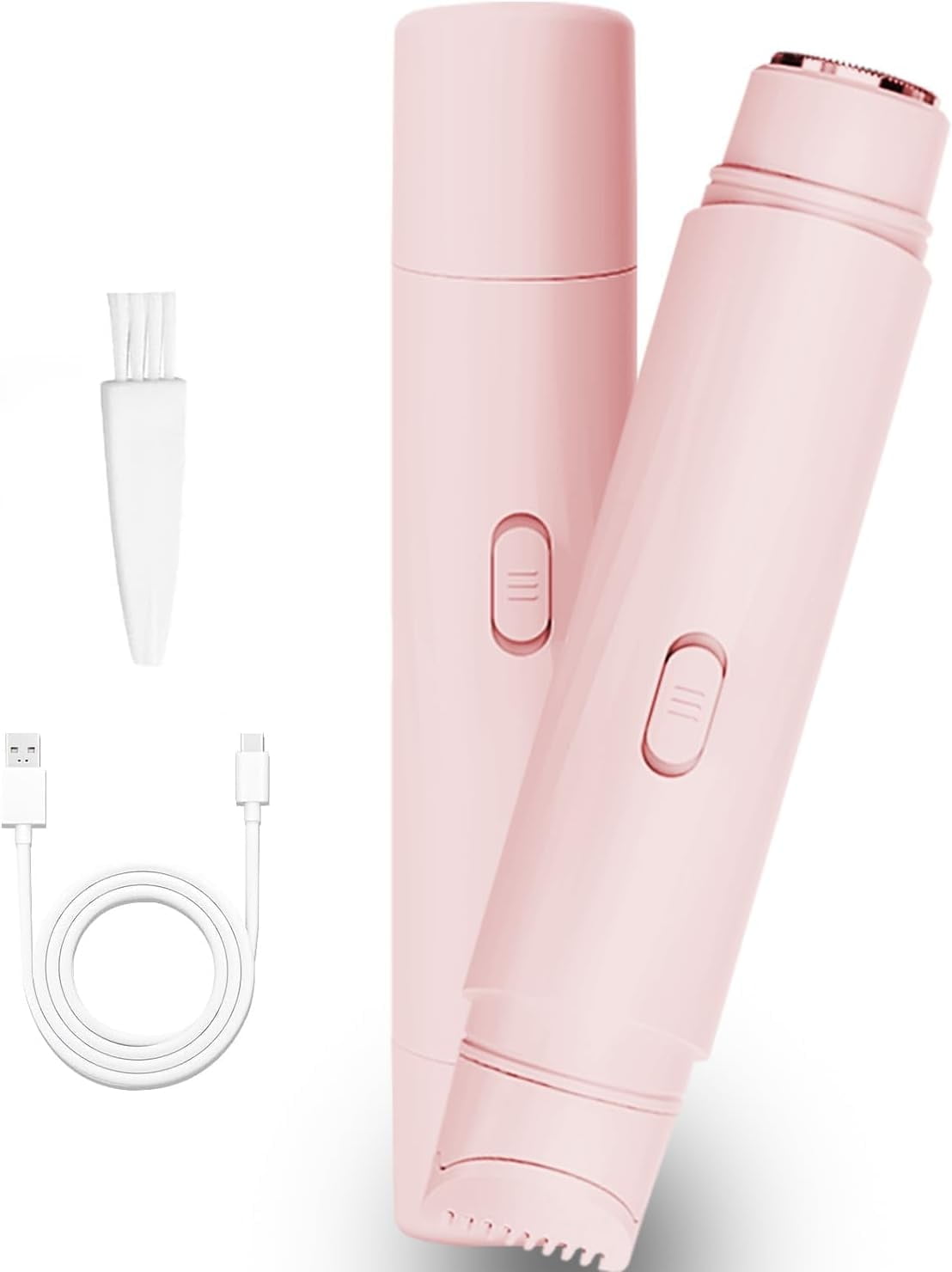 Electric Bikini Trimmers for Women, Travel Razors, Glowhave Double Headed Shaver, Body Hair Trimmer, Rechargeable Painless Professional Shaver, Suitable for Underarms, Legs, Arms,Face (Pink)