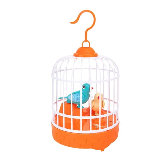 Electric Bird Cage Toy With Luminous Bird Model Safe Plastic Childrens Night Light