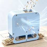 Electric Bird Seed Husk Separator, Chaff Sheller Feed Shell Blowing Machine, Automatic Shell Blower Remover with Dual Bins, for Grain Millet Sunflower Seeds Screening