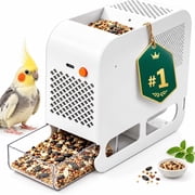 Electric Bird Seed Husk Separator Chaff Sheller Feed Shell Blowing Machine USB Plug-In Automatic Shell Blower Remover with Dual Bins for Grain Millet Sunflower Seeds Screening