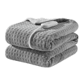 thumbnail image 1 of Electric Blanket 50x60 Inches, Waffle Heated Throw with 5 Heat Levels & 4-Hour Auto Off, ETL Certified Machine Washable Flannel & Sherpa Blanket, Grey, 1 of 6