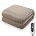 thumbnail image 1 of Electric Blanket 72" x 84" Full Size with 6 Heating Levels, 10 H Auto-off, Flannel, Machine Washable, Linen, 1 of 12
