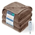 thumbnail image 1 of ELEKA Electric Heated Blanket Full ,72" x 84"， 8 Heating Levels，10 H Timer,Brown, 1 of 9