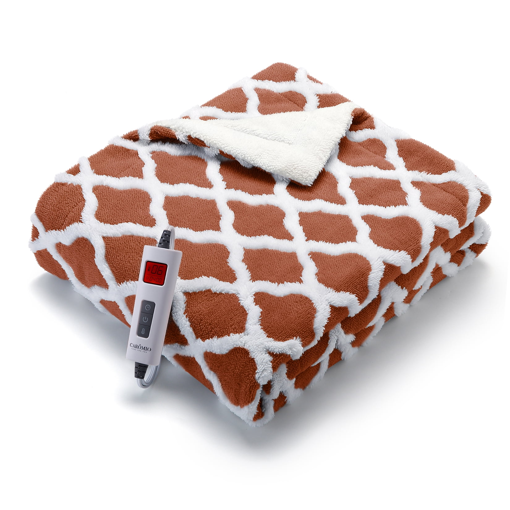 Electric Blanket Full Size 72" x 84" Thick Tufted Sherpa Heated Blanket