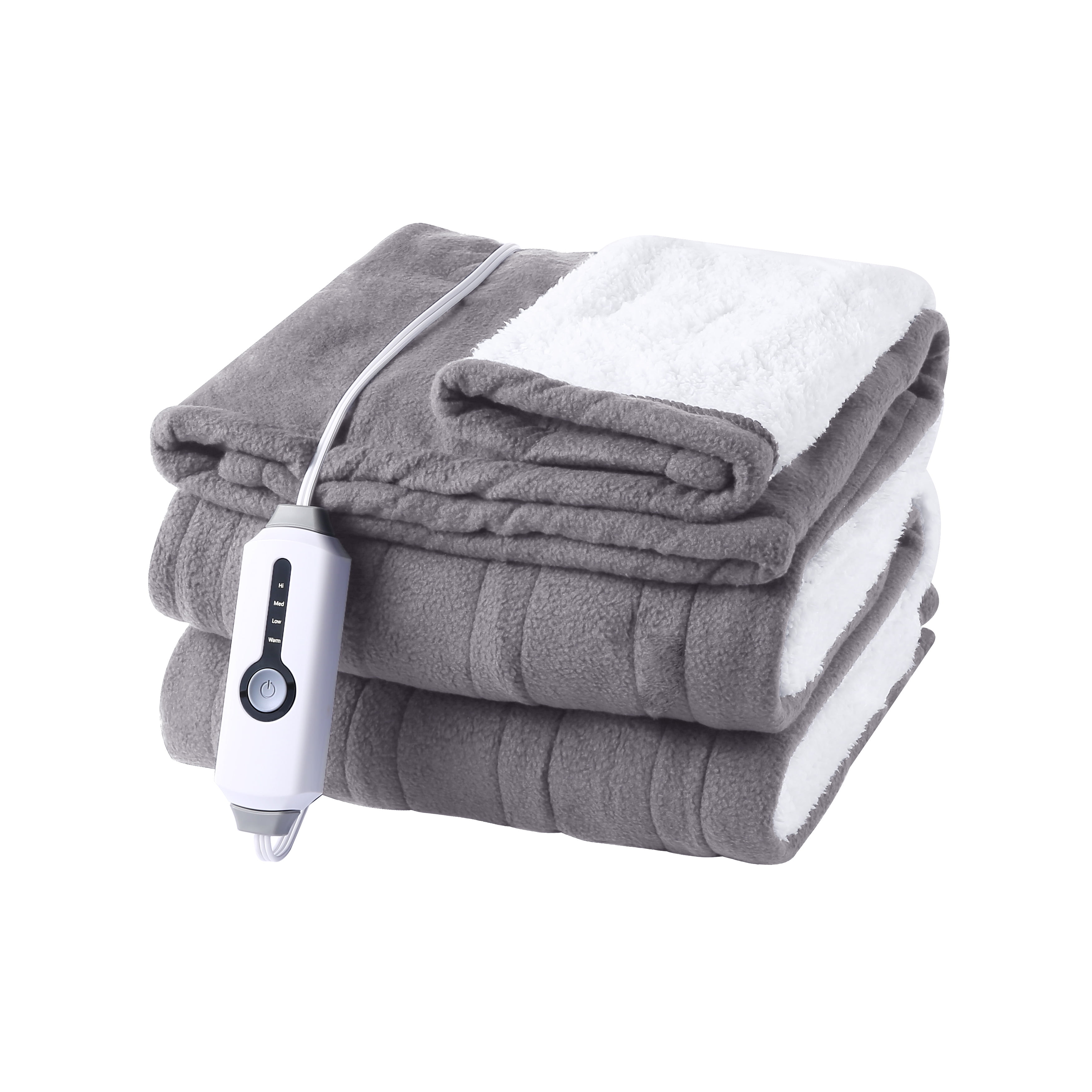 SUNNY HEAT Electric Blanket Heated Throw Fleece & Sherpa Fabric 50\ x