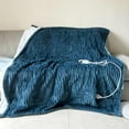thumbnail image 1 of Electric Blanket - Heated Throw Blanket with 6 Heating Levels, 4 Hour Auto Off, Ultra Soft, Overheat Protection, 50X60 inch (Peacock Blue, Throw 50"x 60", Striped), 1 of 6