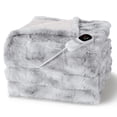 thumbnail image 1 of MARNUR Heated Blanket Electric Throw Extra Large Size 50"x72", Soft Faux Fur Heated Throw with 10 Heating Levels 4 Hours Timer Machine Washable, Gray, 1 of 12