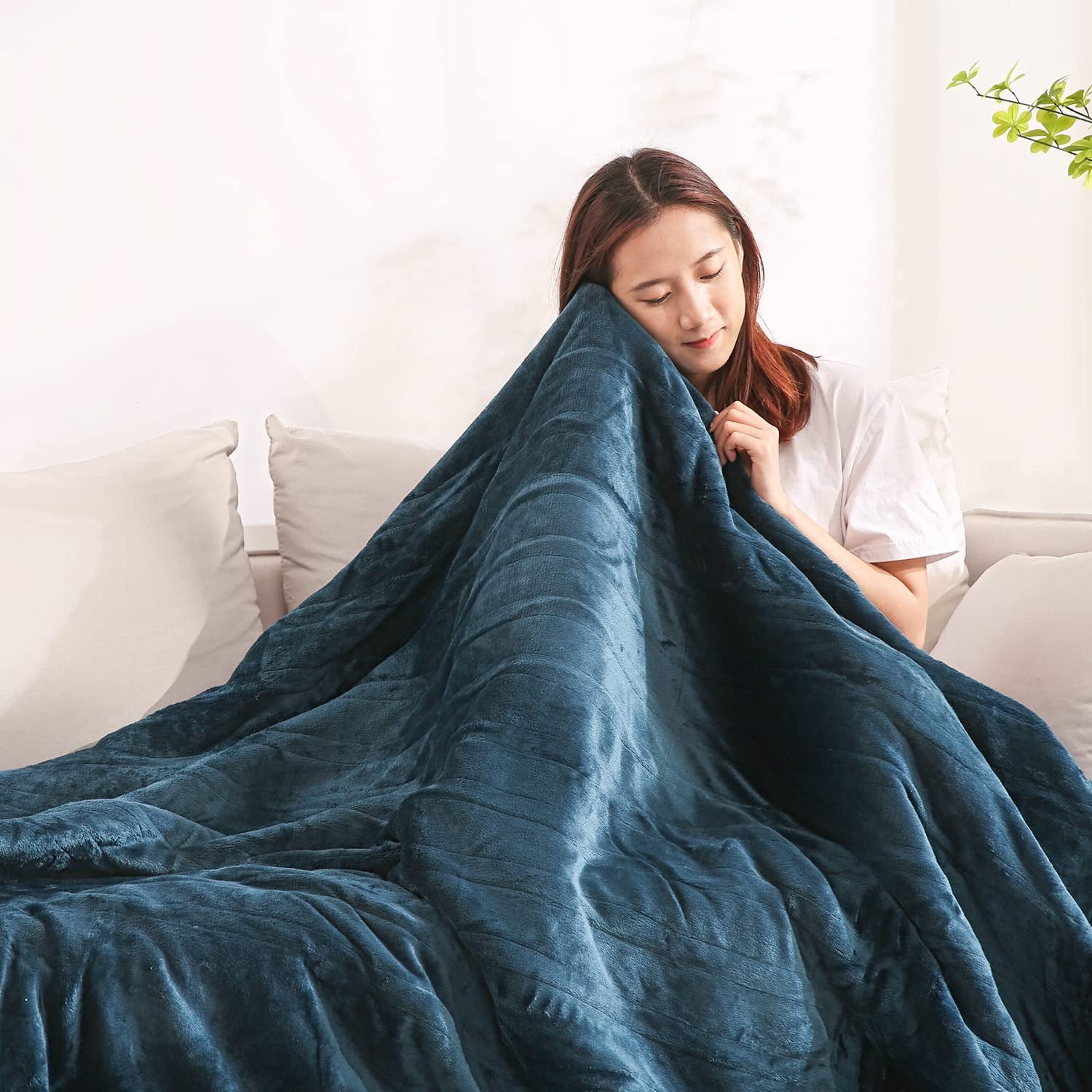Electric Blanket Heated Throw, Soft Flannel Heating Blanket Twin Size