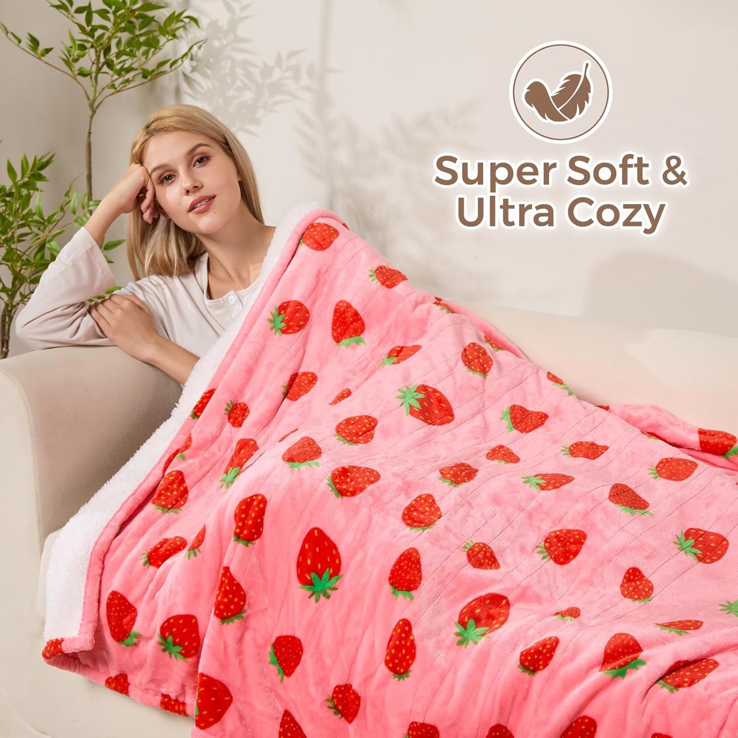 Electric Blanket Heated Throw, Soft Flannel & Sherpa Heating Blanket Throw with 6 Heating Levels & 12hrs Auto Off, Machine Washable, Home Office Use, 50x60 Inch