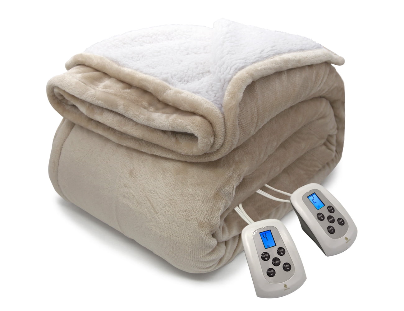 Electric Blanket Queen,Heated Blanket Throw with 10 Heat Settings/Safety 10 Hours Auto-Off Dual Controllers 84"x90" Linen