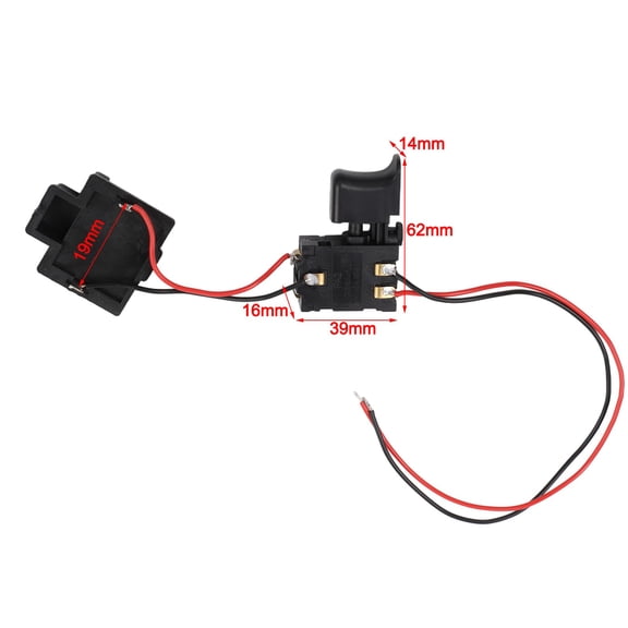 Electric Blower Trigger Switch Control 16A 5E4 Metal Power Tool Accessory,For Lithium Battery DC 7.2-24V Black(B)
