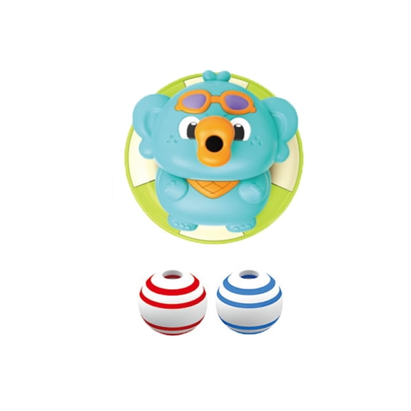 Electric Blowing Ball Elephant Toy with Music and LED Lights Automatic Obstacle Avoidance Floating Sphere Game for Interactive Indoor Play, Green