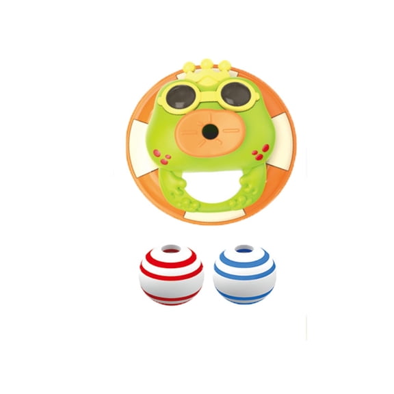 Electric Blowing Ball Frog Toy with Music and LED Lights Automatic Obstacle Avoidance Floating Sphere Game for Interactive Indoor Play, Orange