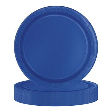 Disposable Paper Plates, 7", Electric Blue, 24 Count, by Way To Celebrate