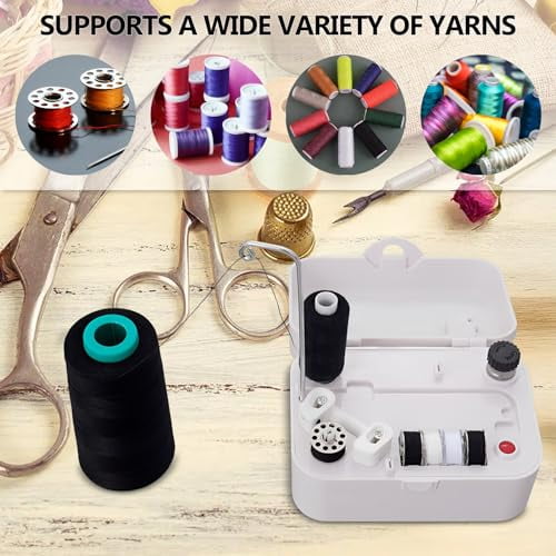 Electric Bobbin Winder,Portable Automatic Bobbin Winder with Handle,USB/Battery Powered Bobbin Winder Machine,Household Electrical Winding Machine for Domestic and Industrial Sewing Crafts Project