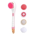 thumbnail image 1 of Electric Body Brush, Shower Massage Exfoliating Scrubber Soft Silicone USB Rechargeable Cleaning BrushBack Scrubber with 2 Speeds Long Handle 4 Brush Heads, 1 of 6