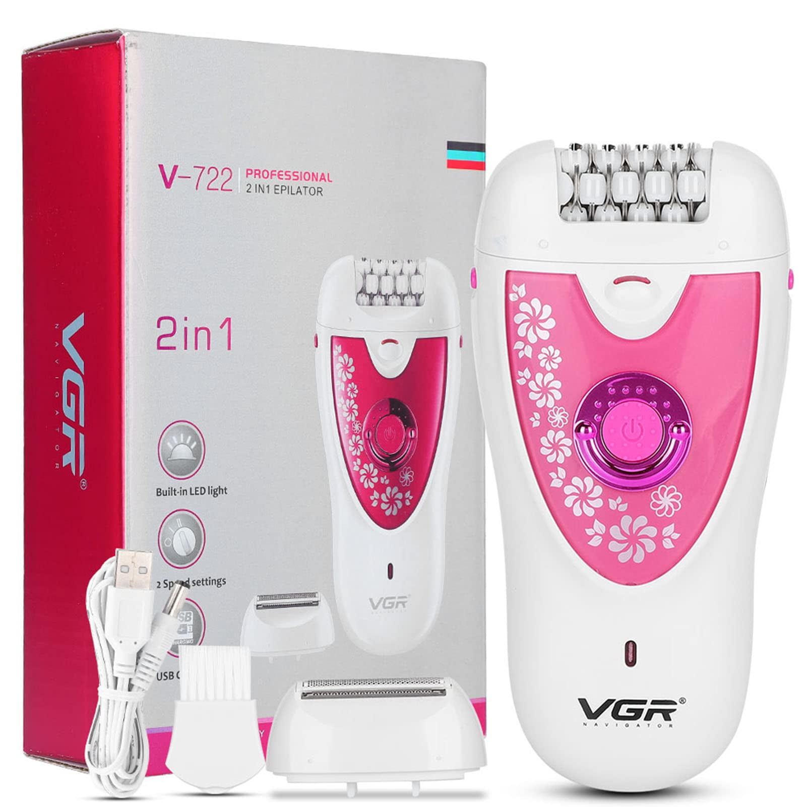 Electric Body Depilator With Replaceble Head, Compact Epilator, Painless Women Shaver Portable