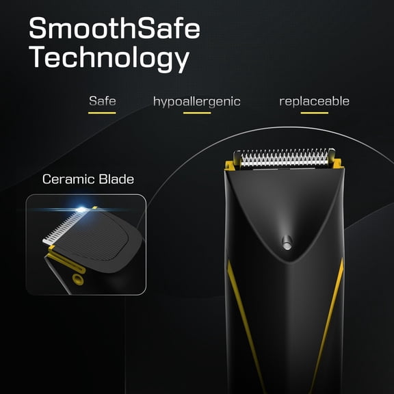 Electric Body Hair Trimmer for Men - Manscape Pubic Hair Groomer Waterproof Wet/Dry Ball Grion Shaver Type-C Rechargeable Cordless Replaceable Ceramic Blade Male Professional Grooming Smooth