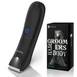 VIKICON Manscape Trimmer for Men - No Nicks Electric Razor-Shaver for Balls/Pubic/Groin/Legs/Chest Hair Removal w/Light & Ceramic Blade, IPX7 Waterproof Body Groomer USB-C Charging, Gifts for Him Dad