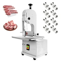 0.04"-8" Cutting Thickness & 0.04"-10" Height Electric Bone Saw Machine, 2000W 110V Stainless Steel Meat Bandsaw, Commercial Frozen Meat Cutter with 8 Blades, Meat Cutting Machine for Kitchen