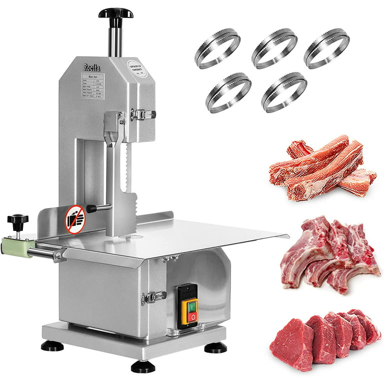 Electric Bone Saw Machine 750W Commercial Frozen Meat Cutting Machine  Stainless Steel Countertop Bone Cutter Machine for Rib Fish 